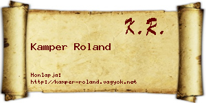 Kamper Roland névjegykártya